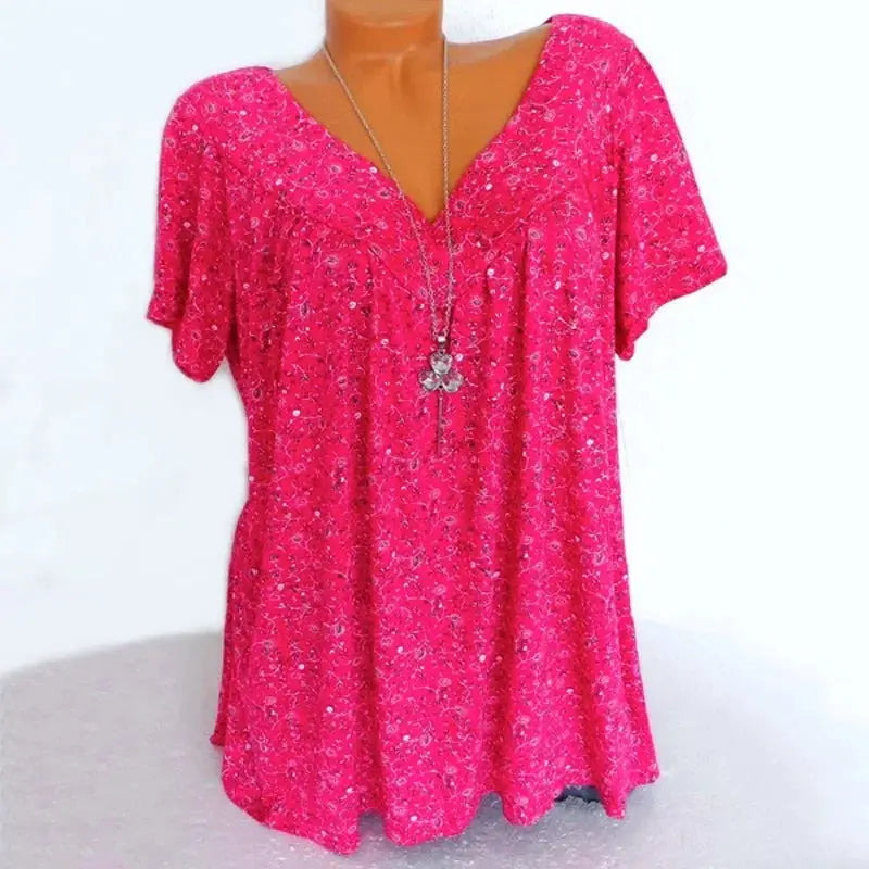 Summer Floral V-Neck Tank - Black & Elva