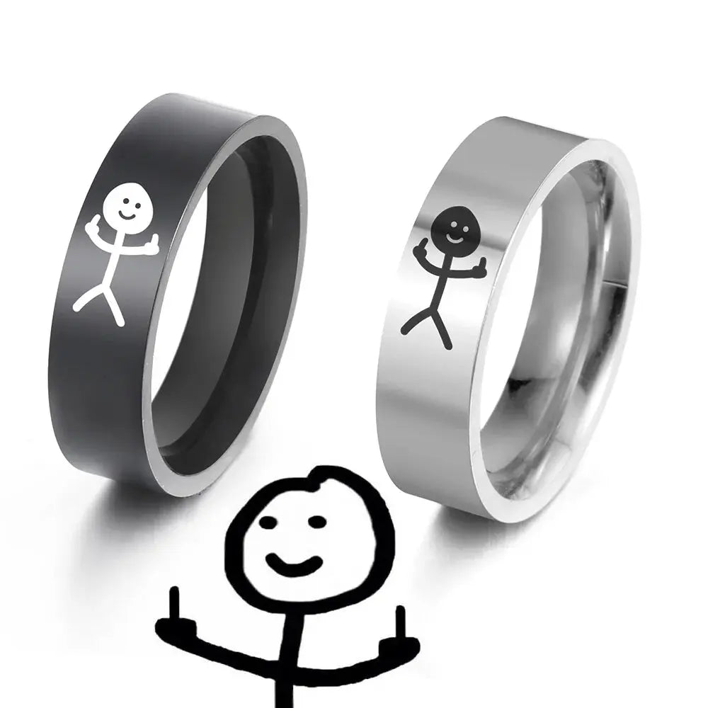 Funny Middle Finger Ring - Black & Elva