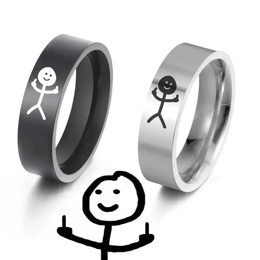 Funny Middle Finger Ring - Black & Elva