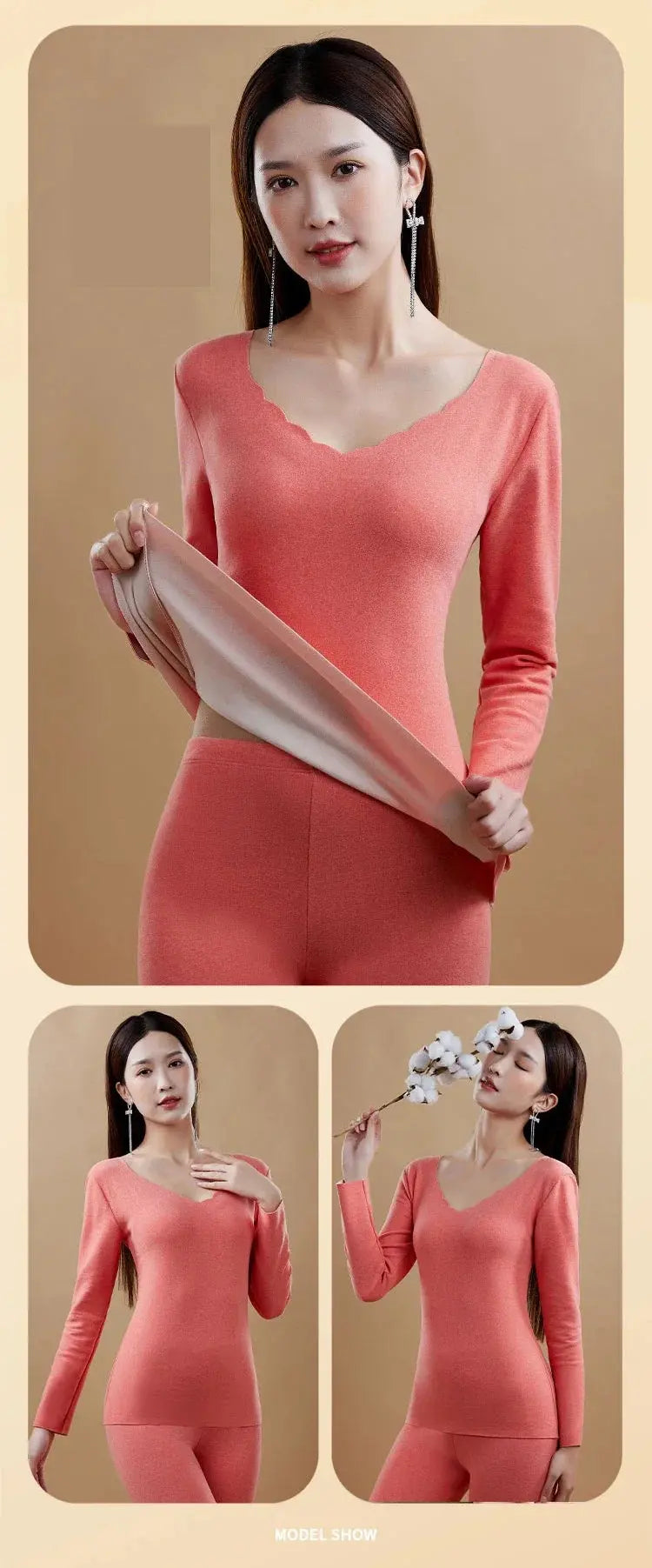 Women's Winter Thermal Set - Black & Elva