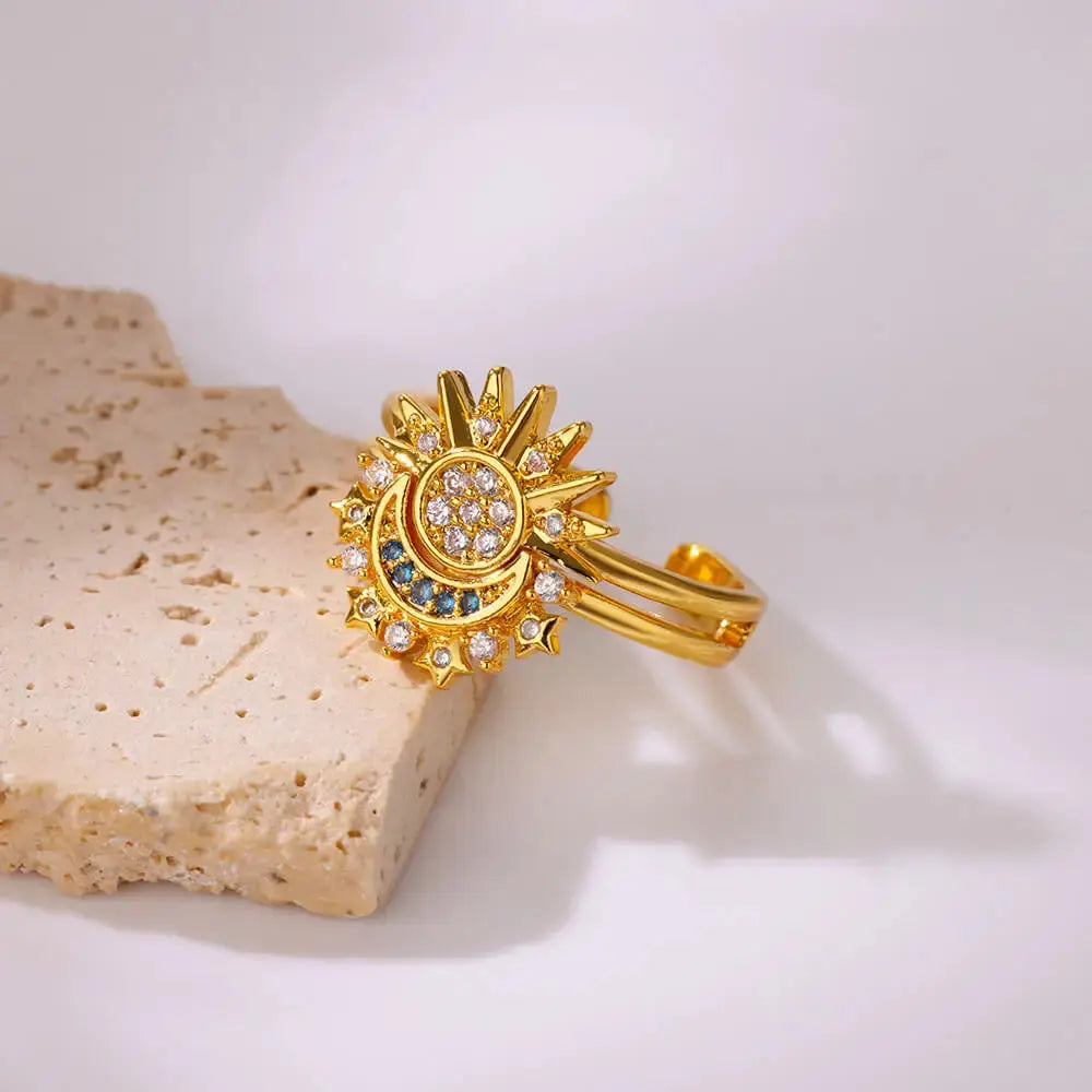 Sun Moon Ring - Black & Elva