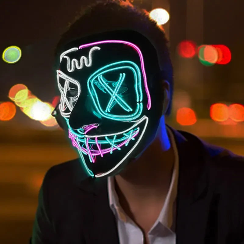 Wireless Glow In The Dark Mask side view wearable design