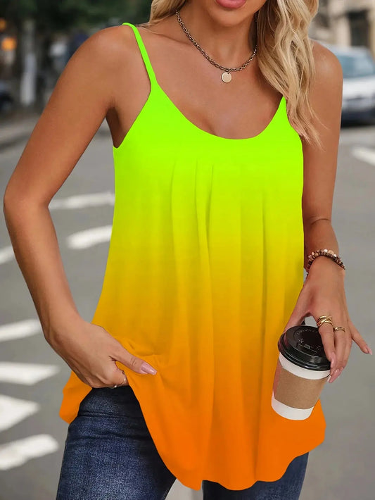 Plus Size Gradient Tank - Black & Elva