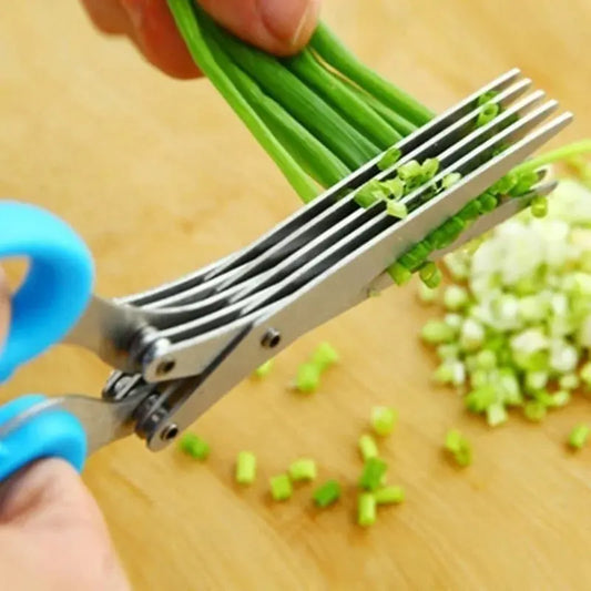 Multi-Layer Kitchen Herb Scissors - Black & Elva