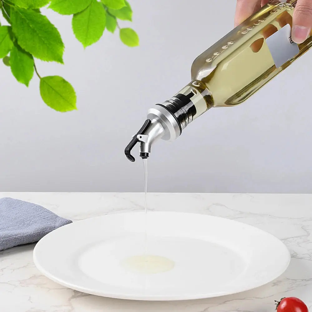 3PCS Silver Oil Bottle Nozzle - Black & Elva