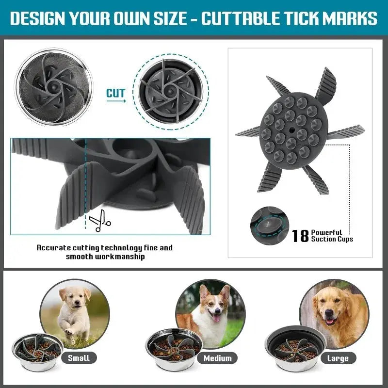 Slow Feeder Dog Bowl - Black & Elva