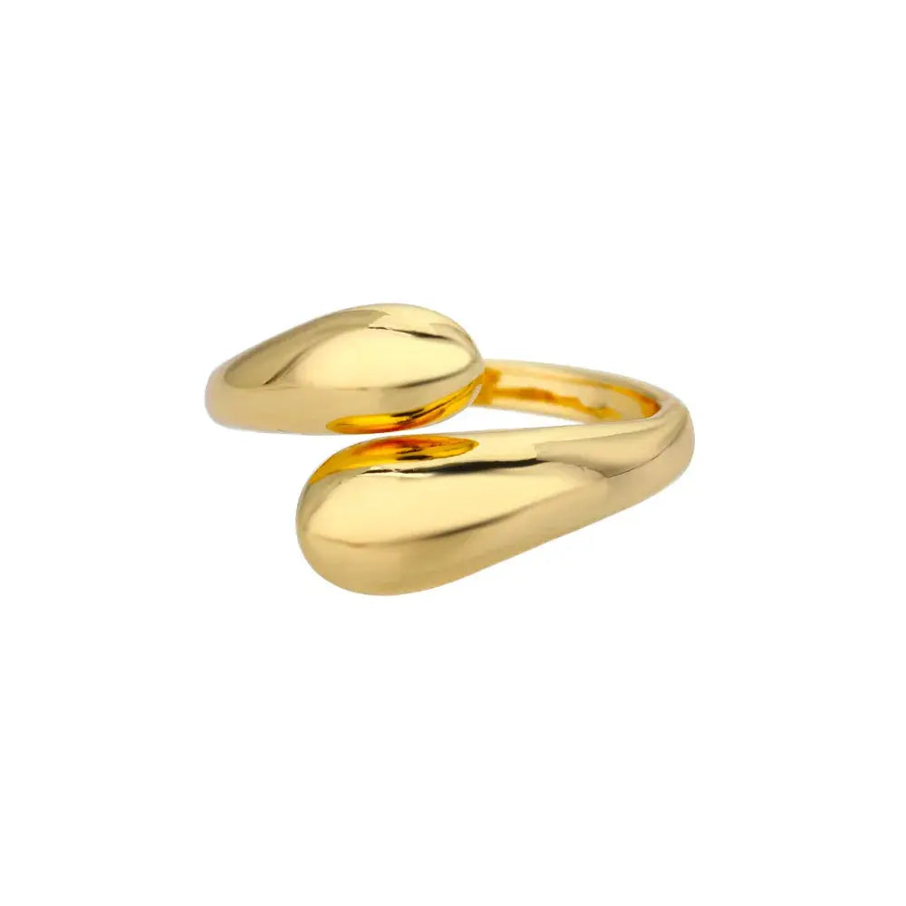 Gold Stainless Steel Rings - Black & Elva