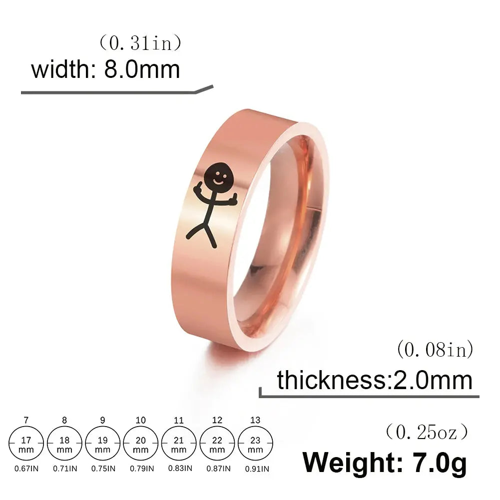 Funny Middle Finger Ring - Black & Elva