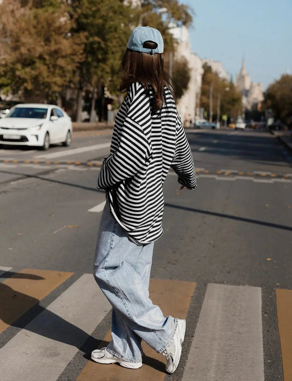 Vintage Striped Tee - Black & Elva