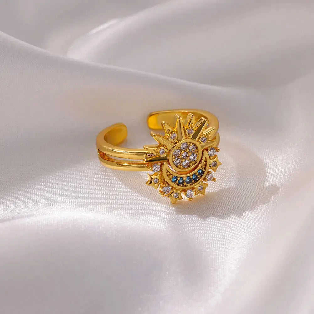 Sun Moon Ring - Black & Elva