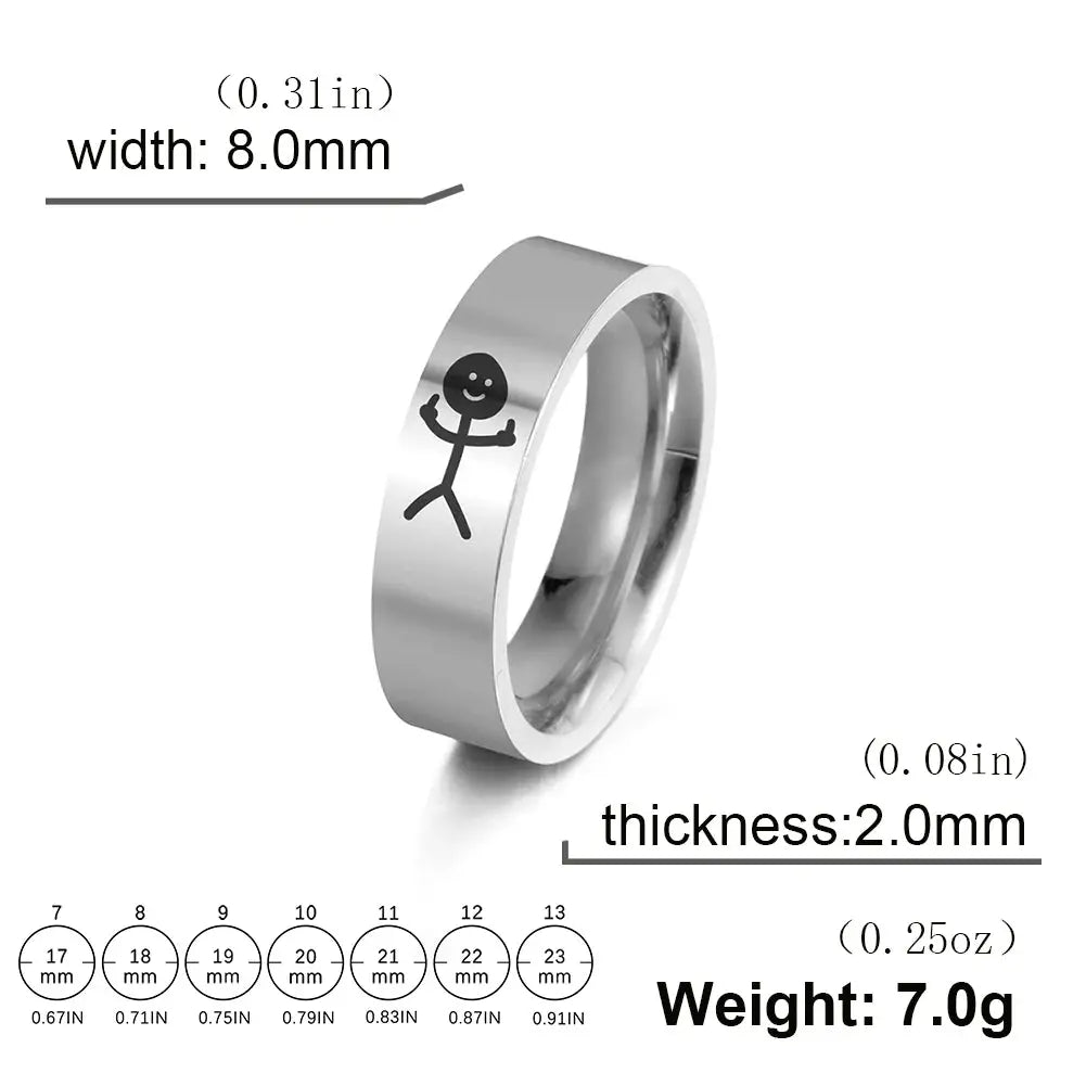 Funny Middle Finger Ring - Black & Elva