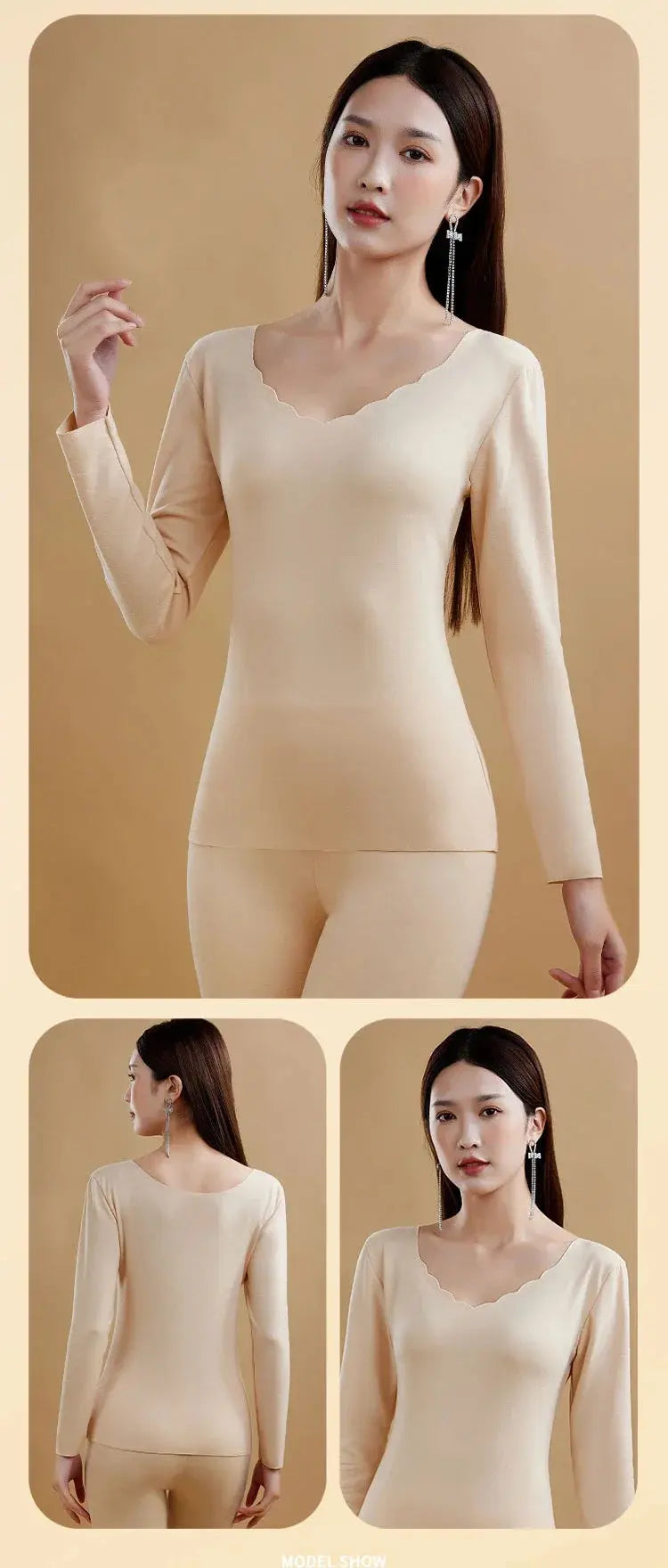 Women's Winter Thermal Set - Black & Elva