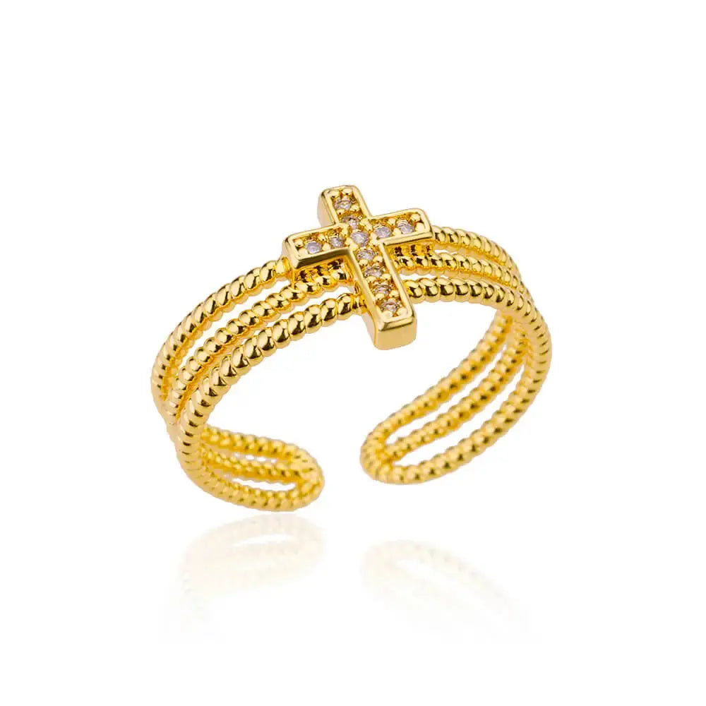 Gold Stainless Steel Rings - Black & Elva
