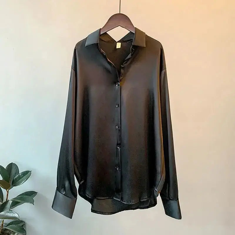 Elegant Office Blouse - Black & Elva