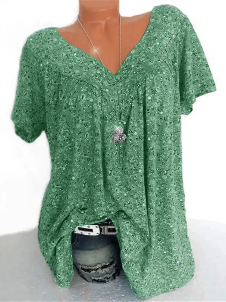Summer Floral V-Neck Tank - Black & Elva