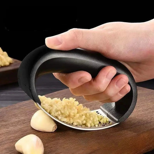 Stainless Steel Garlic Crusher - Black & Elva