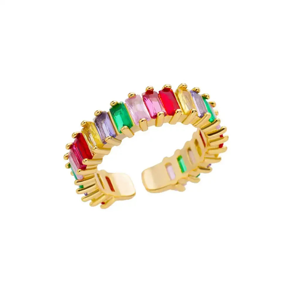 Gold Stainless Steel Rings - Black & Elva