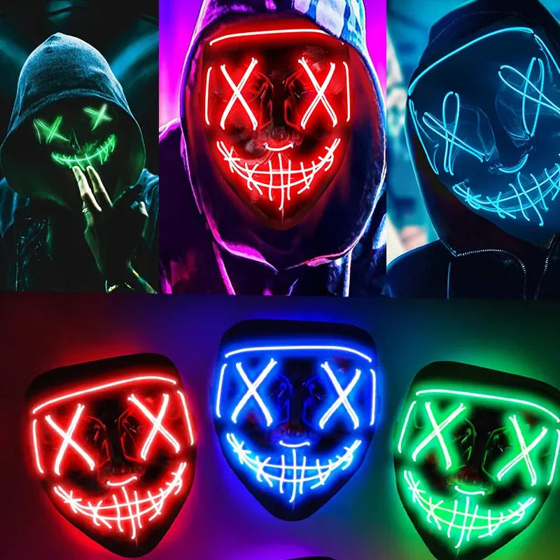 Wireless Glow In The Dark Mask front view LED light up