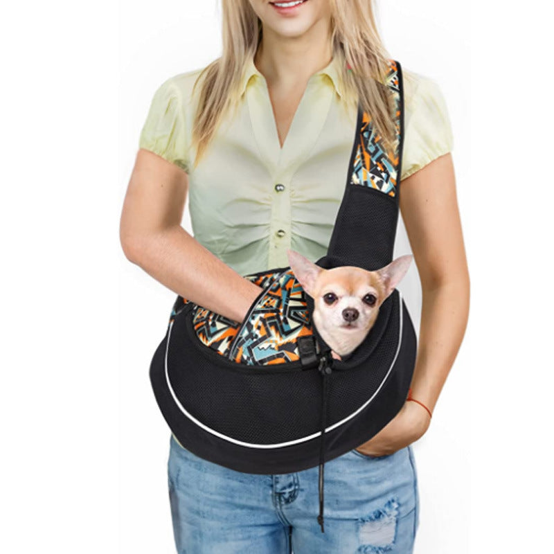Carrying Pets Bag Women Outdoor Portable Crossbody Bag For Dogs Cats Pet Products - Black & Elva