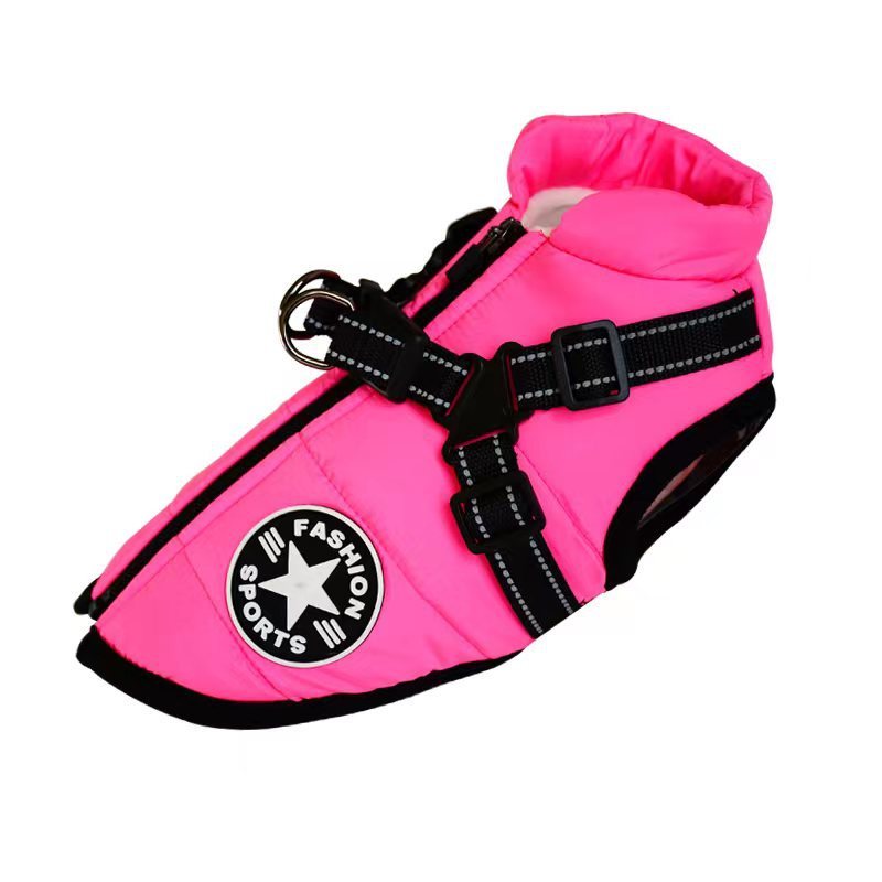 Waterproof Winter Dog Coat with Harness – Warm Jacket for Small & Large Dogs - Black & Elva