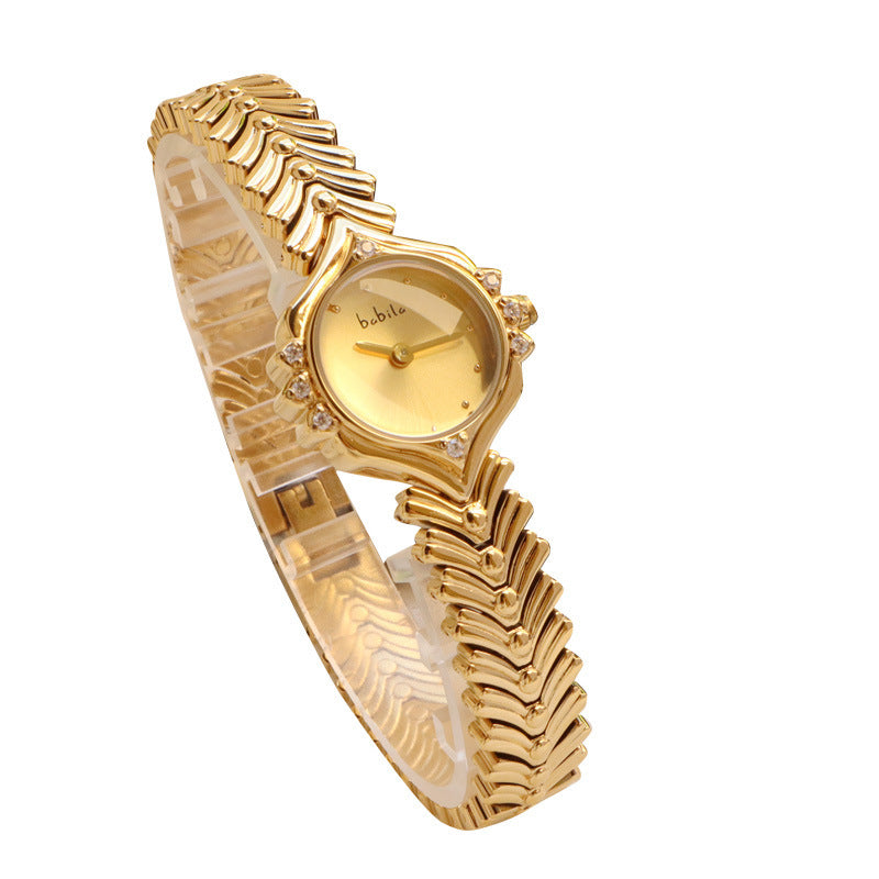 Bamboo Chain Gift Quartz Women's Watch - Black & Elva