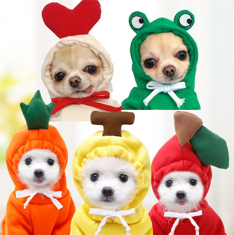 Warm Fleece Hoodie for Small Dogs – Cute Fruit Design for Puppies & Cats - Black & Elva