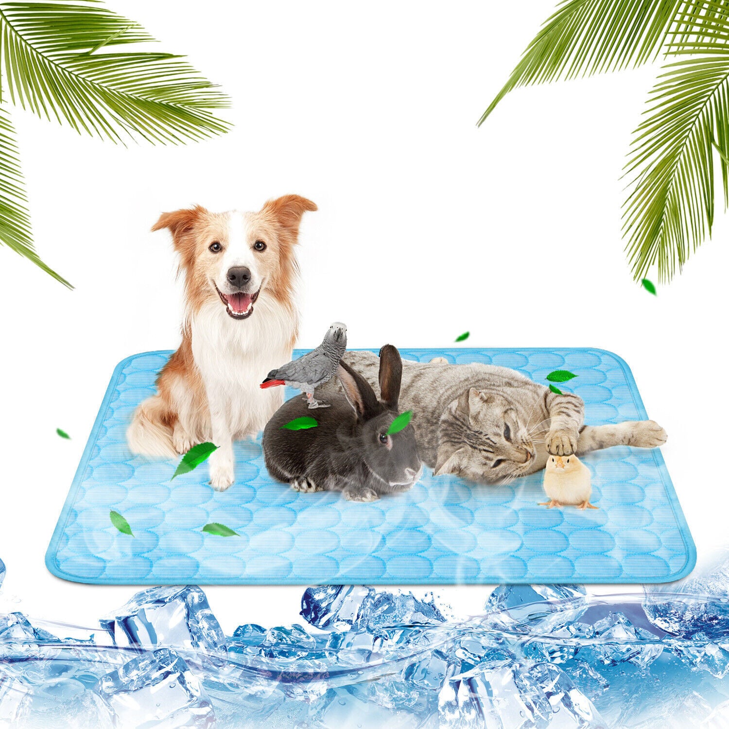 Pet Cooling Mat for Dogs & Cats – Summer Breathable Cool Pad Bed - Black & Elva