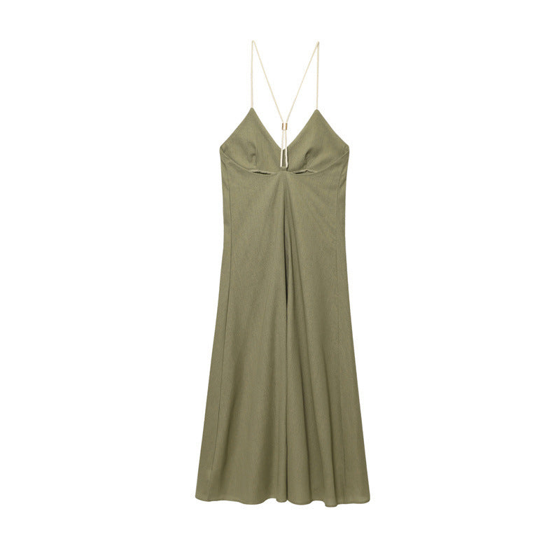 Summer Women's Blended Loose Dress - Black & Elva