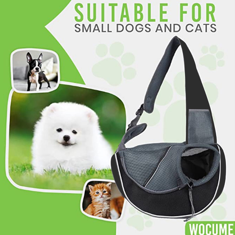Carrying Pets Bag Women Outdoor Portable Crossbody Bag For Dogs Cats Pet Products - Black & Elva