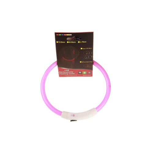 Pet Flashing Collar USB Rechargeable Glowing Necklace Safety Collar Light Up Collars For Night Walking Electric Dog Collar Neon - Black & Elva
