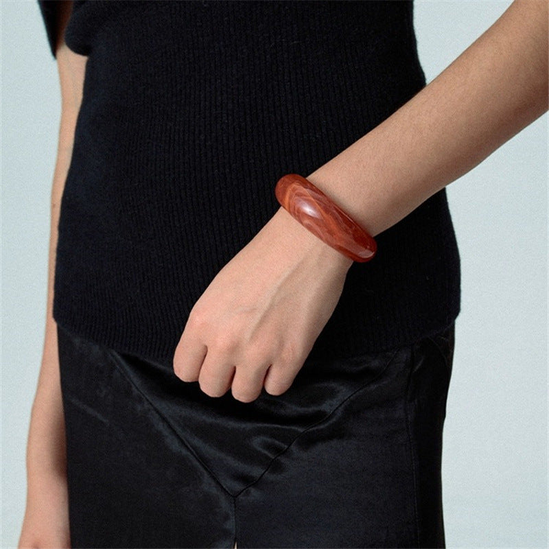 Geometric Irregular Acrylic Simple Bracelet Bracelet For Women - Black & Elva