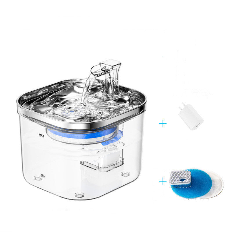 Automatic Stainless Steel Pet Water Fountain – Smart Circulating Dispenser for Cats & Dogs - Black & Elva