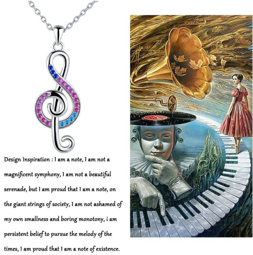 Fashion Baita Infinite Notes Couple Necklace - Black & Elva