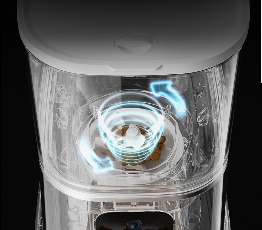 Smart Automatic Pet Feeder with WiFi – Large Capacity, Voice Recorder & Timer for Dogs & Cats - Black & Elva