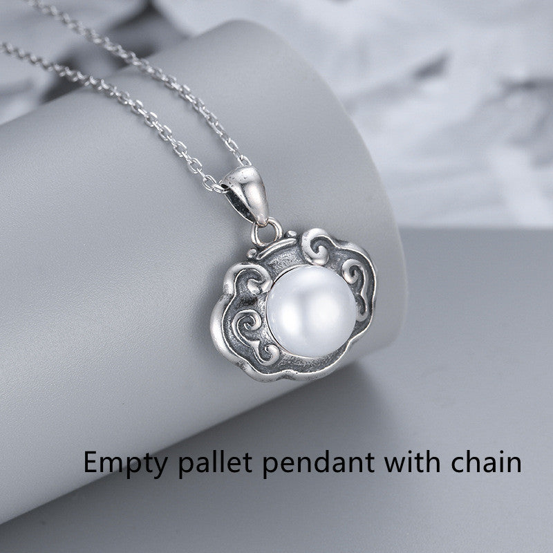 Silver Safe Lock Pendant Female Lanugo Handmade Long Life Lock - Black & Elva