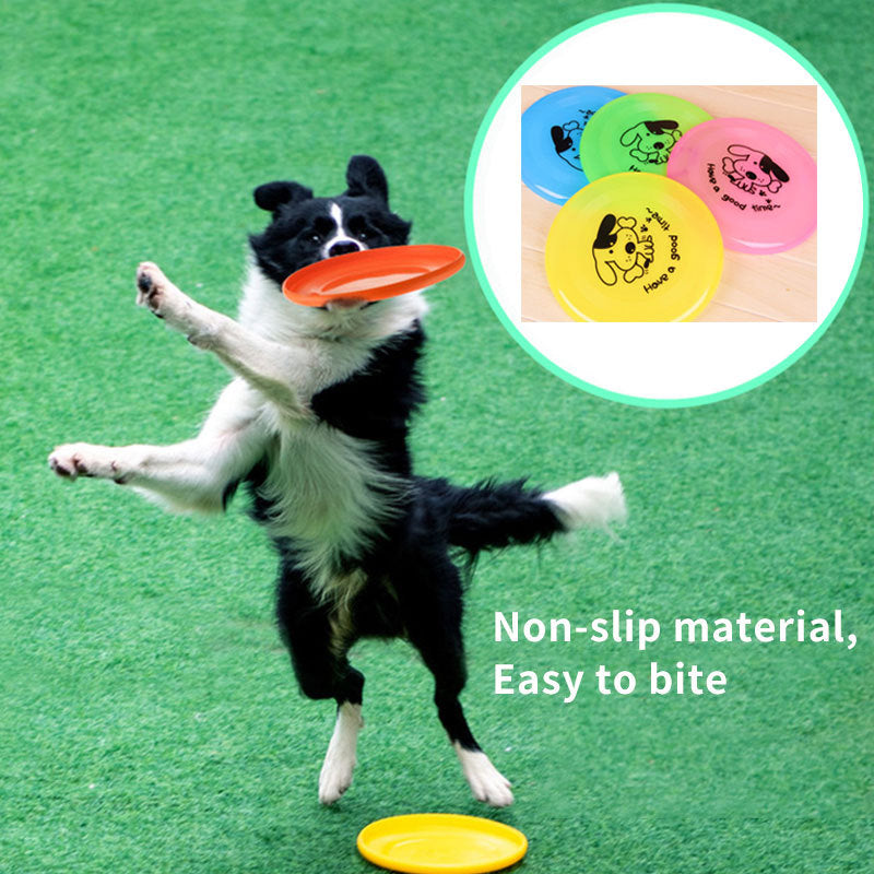 Silicone Dog Flying Disc – Chew-Resistant Interactive Toy for Pets - Black & Elva