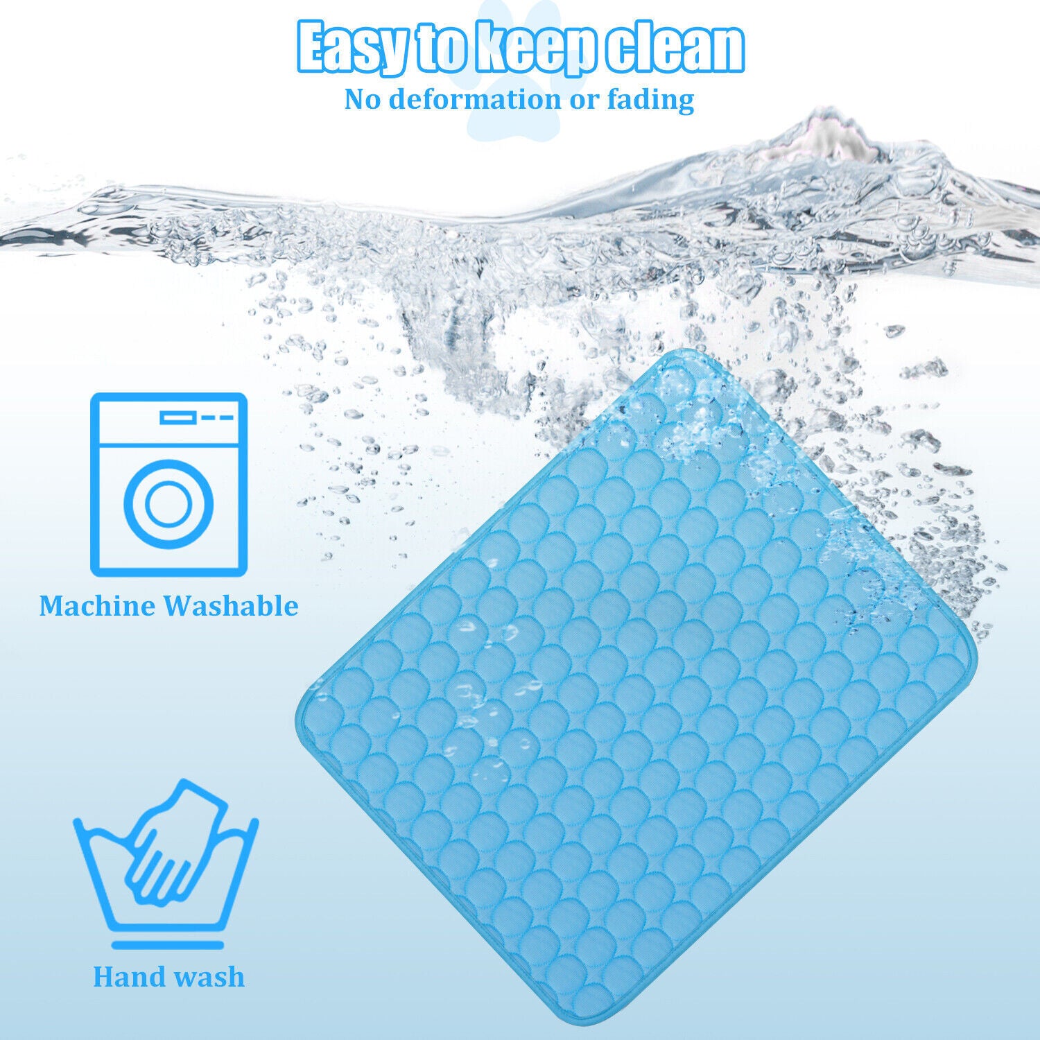 Pet Cooling Mat for Dogs & Cats – Summer Breathable Cool Pad Bed - Black & Elva