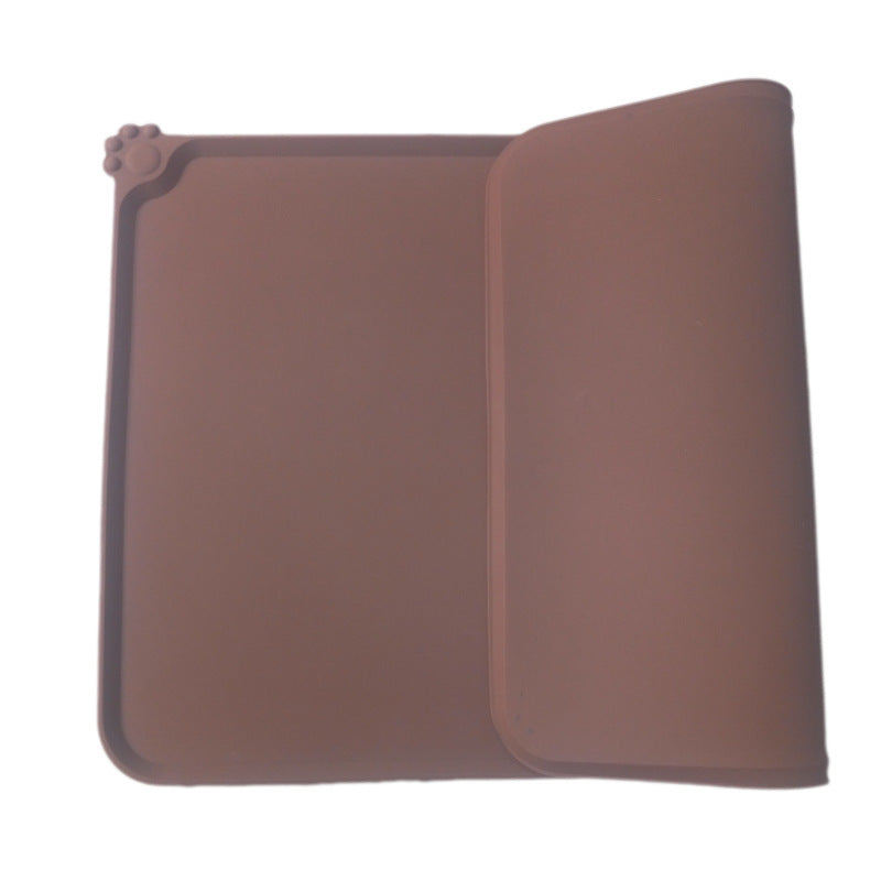 Waterproof Pet Mat For Dogs And Cats Pure Color Silicone Pet Food Mat - Black & Elva