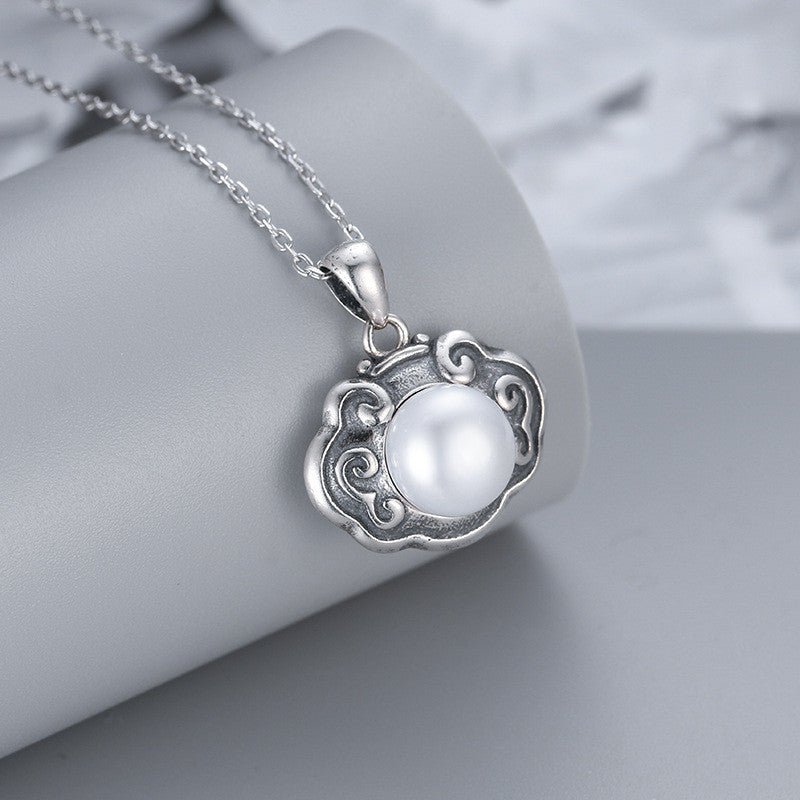Silver Safe Lock Pendant Female Lanugo Handmade Long Life Lock - Black & Elva