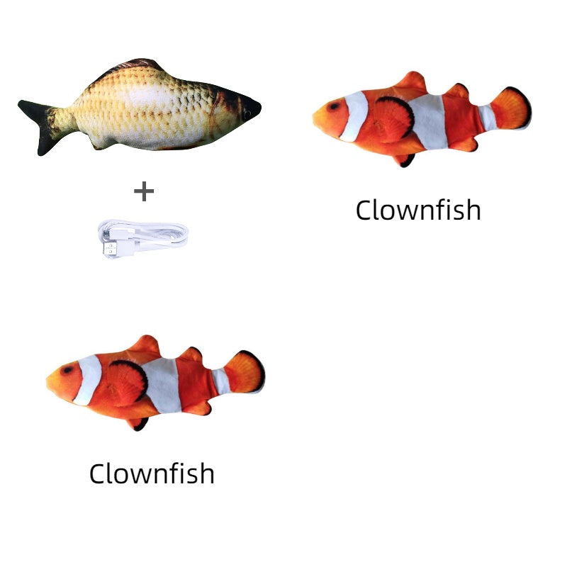 Without Cat Nip Version - Electric Jumping Fish Simulation Electric Fish Toy - Black & Elva