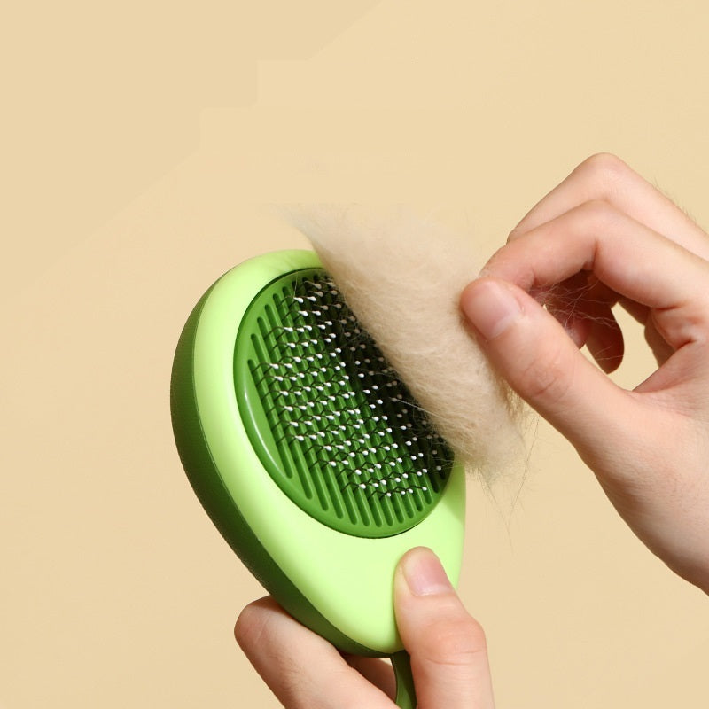 Self-Cleaning Cat Grooming Comb – One-Click Hair Remover - Black & Elva