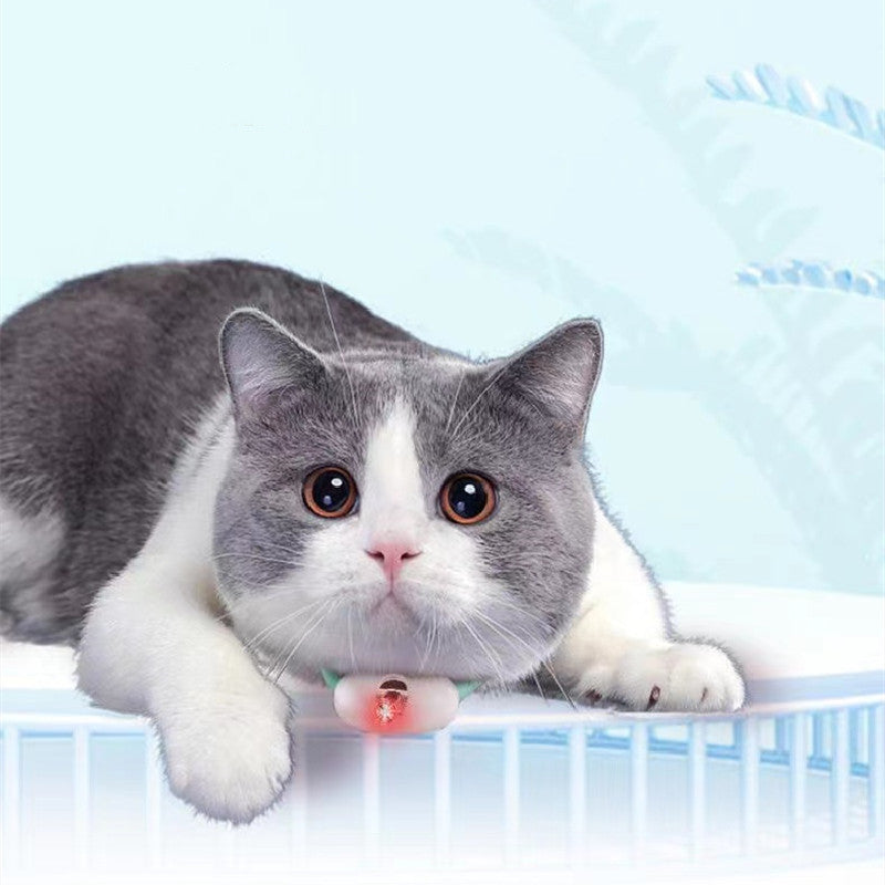 Automatic Cat Toy Smart Laser Teasing Cat Collar Electric USB Charging Kitten Amusing Toys Interactive Training Pet Items - Black & Elva