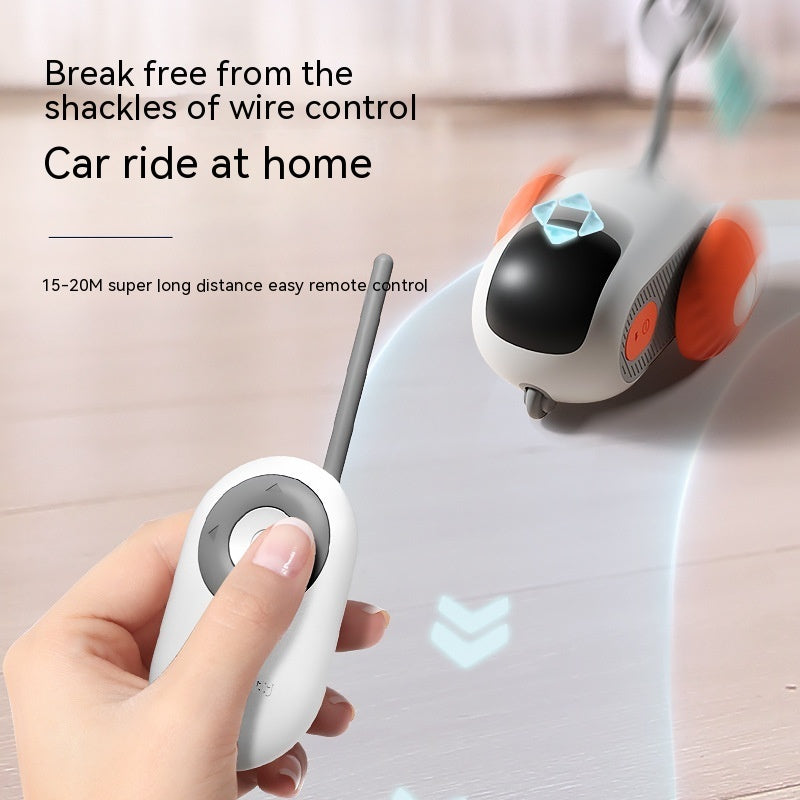 Remote Control Cat Toy – Smart USB Interactive Car for Chasing Fun - Black & Elva