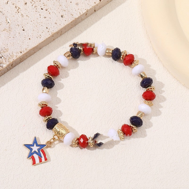 Love Five-pointed Star Crystal Bracelet - Black & Elva