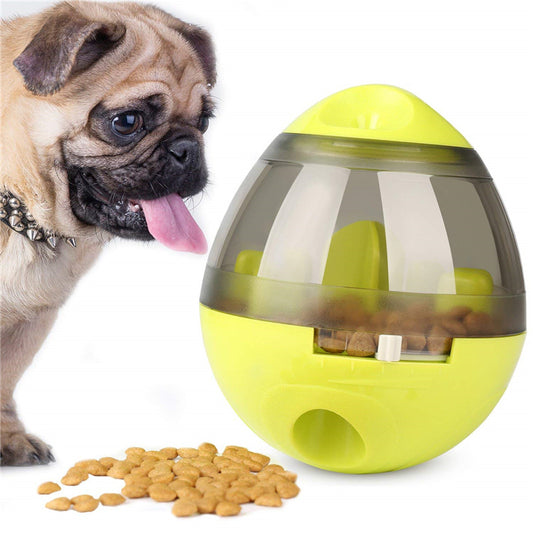 Interactive Dog Tumbler Feeder Toy – Food Dispensing Ball for Puppies & Pets - Black & Elva