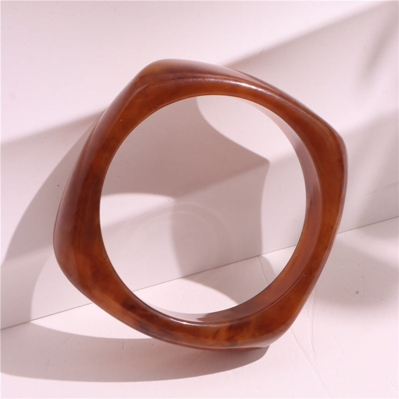 Geometric Irregular Acrylic Simple Bracelet Bracelet For Women - Black & Elva