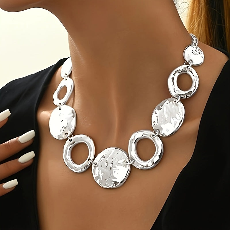 Handmade Gold Geometric Necklace – Modern Layered Statement Jewelry for Women - Black & Elva