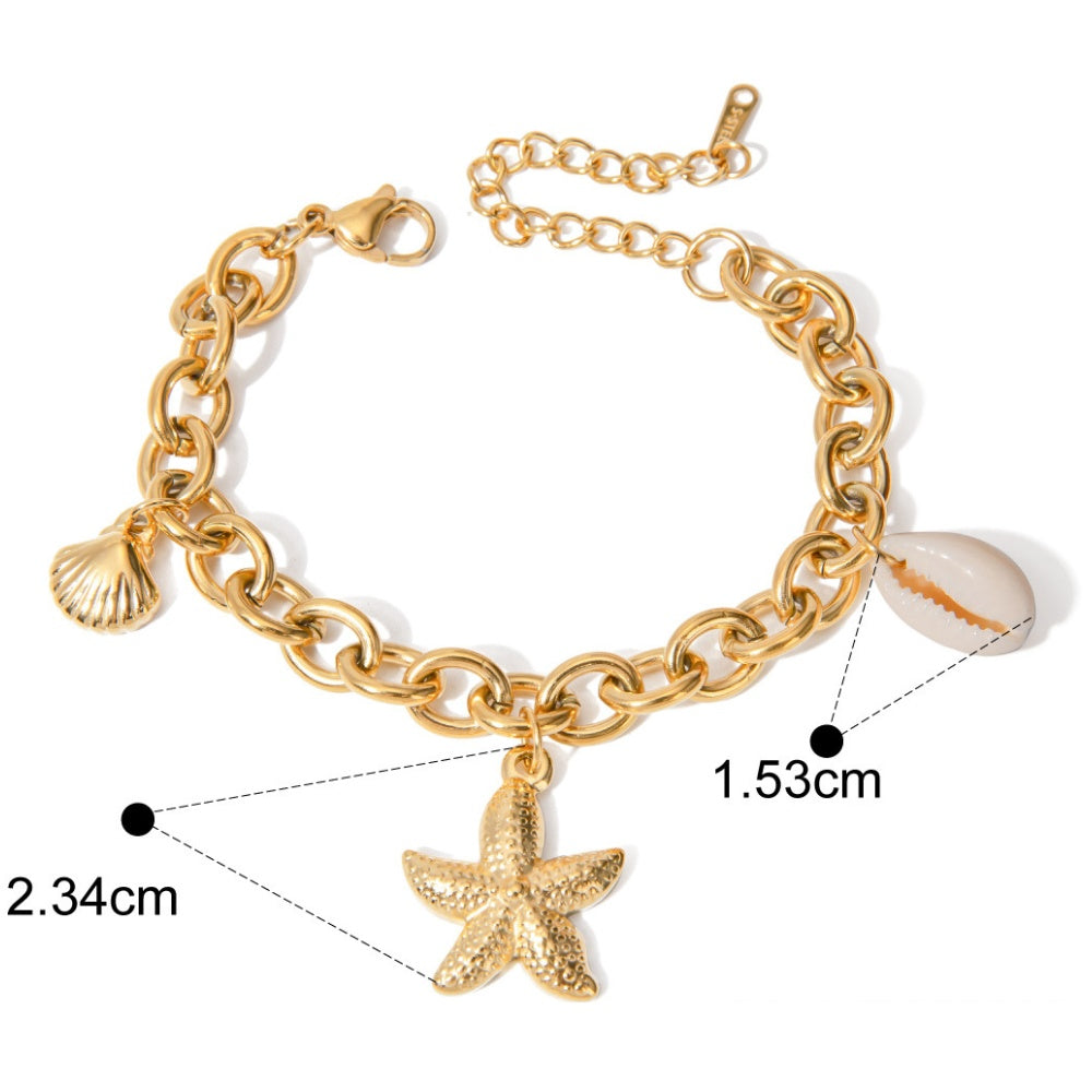 Starfish Pearl Bracelet - Black & Elva