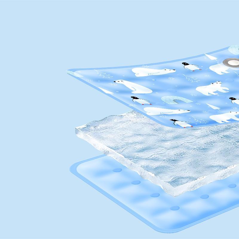 Pet Summer Cooling Pad, Ice Bear Shape, Suitable For Cats And Dogs, Washable And Portable Cooling Pad - Black & Elva