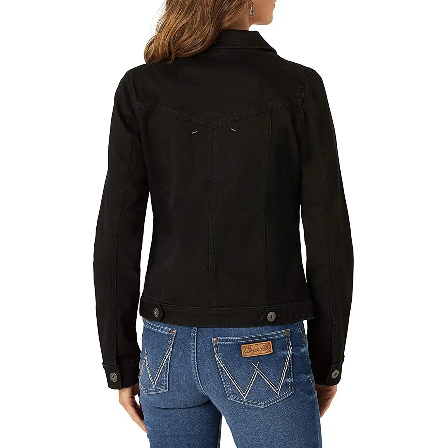 Denim Coat Women's Slim Jacket - Black & Elva